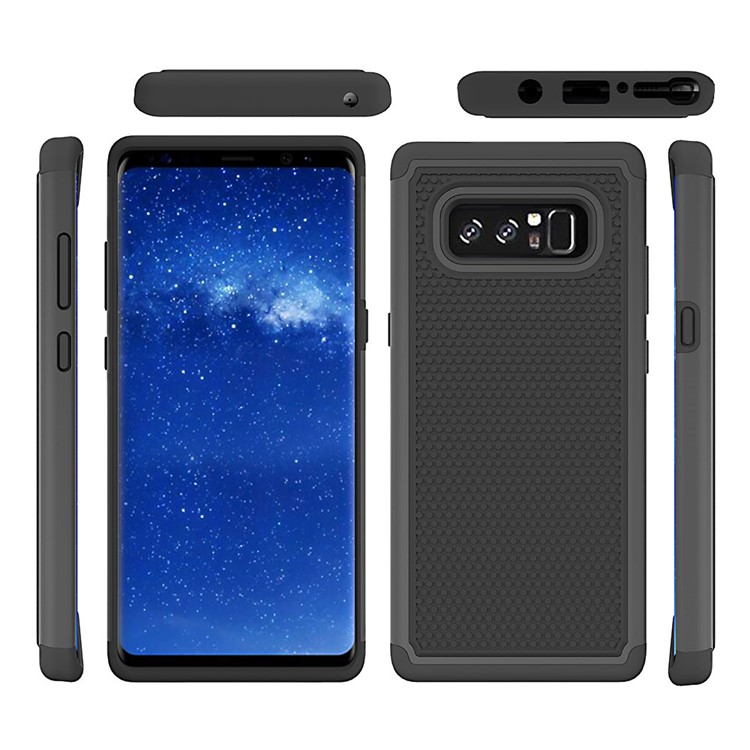 Football Grain PC + Silicone Hybrid Cover Shell for Samsung Galaxy Note 8 - Black-2