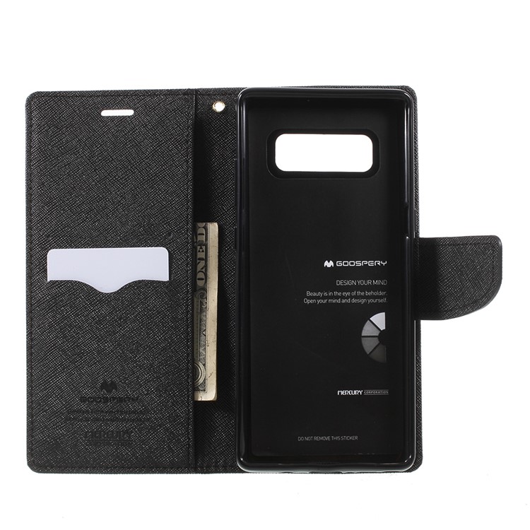 MERCURY GOOSPERY Fancy Diary PU Leather Case for Samsung Galaxy Note 8 - Black-6