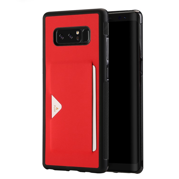 

DUX DUCIS Pocard Series PU Leather Skin TPU Phone Shell with Card Slot for Samsung Galaxy Note 8 - Red