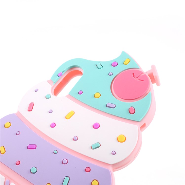 3D Cherry Ice Cream Silicone Mobile Phone Case for iPhone 8 - Pink-4