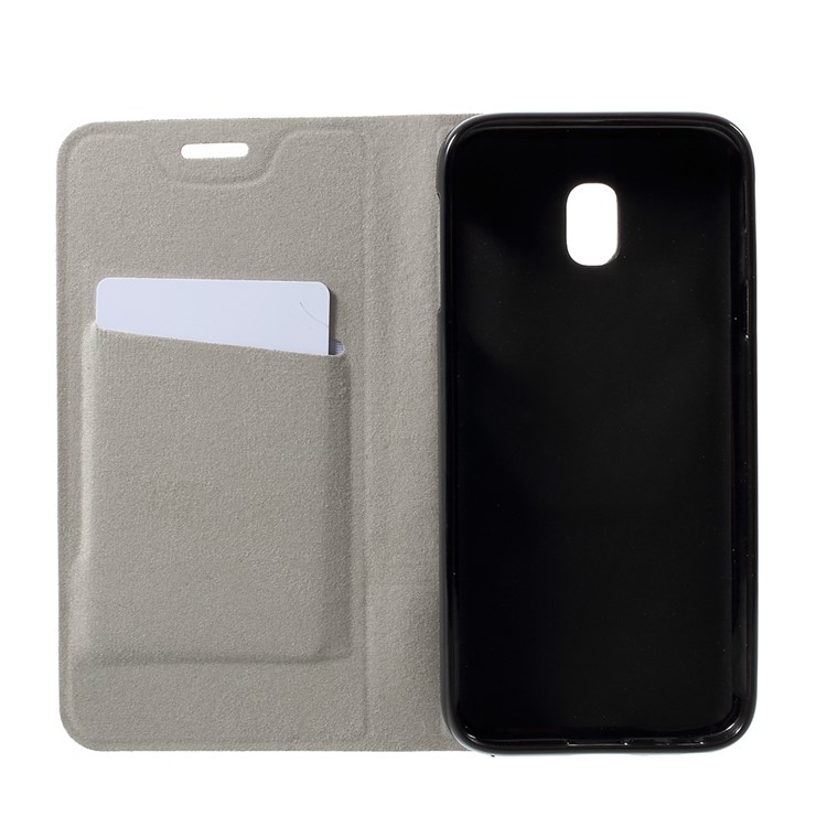 Cross Pattern Leather Stand Case for Samsung Galaxy J3 2017 EU Version - Black-5