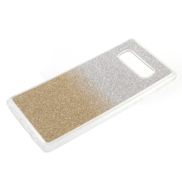 

Gradient Color Glittery Powder Gel TPU Back Casing Accessory for Samsung Galaxy Note 8 SM-N950 - Gold