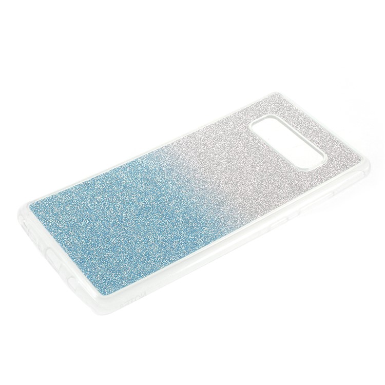 

Gradient Color Glittery Powder Gel TPU Mobile Phone Case Accessory for Samsung Galaxy Note 8 SM-N950 - Blue