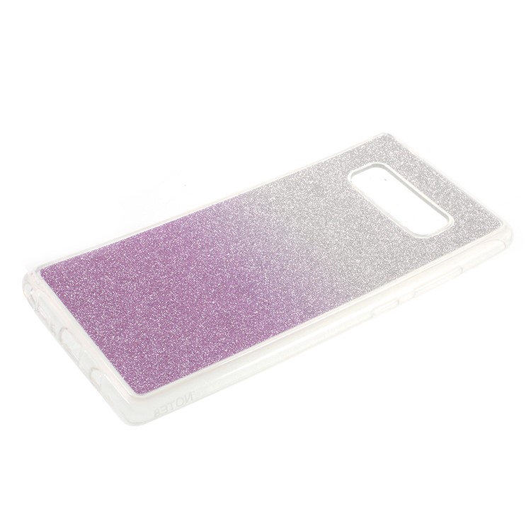 

Gradient Color Glittery Powder Gel TPU Cell Phone Case Accessory for Samsung Galaxy Note 8 SM-N950 - Light Purple