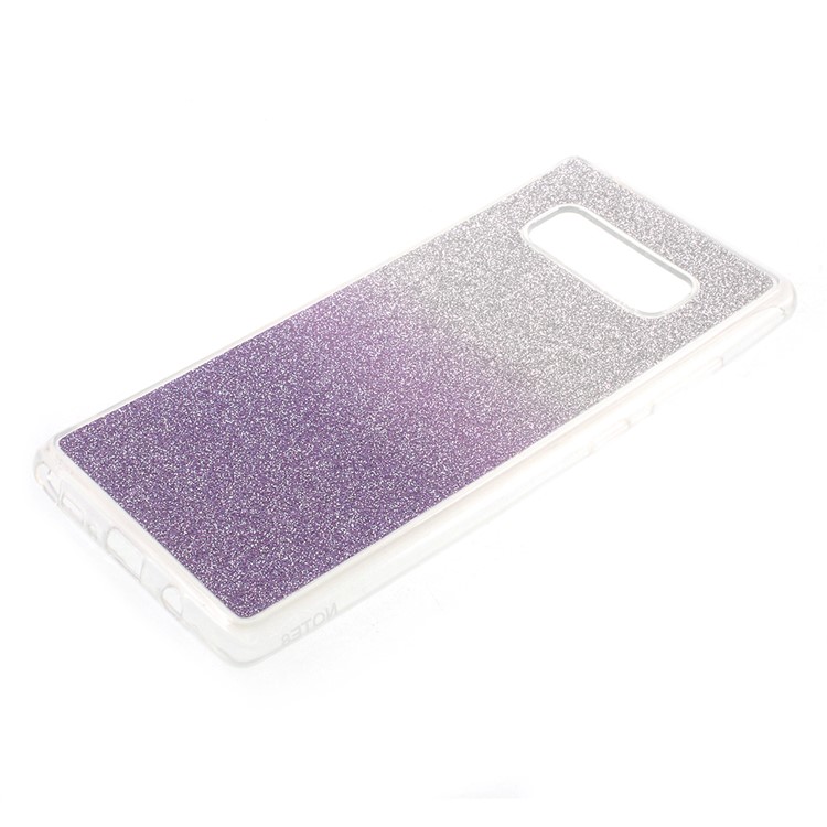 

Gradient Color Glittery Powder Gel TPU Back Casing Accessory for Samsung Galaxy Note 8 SM-N950 - Dark Purple