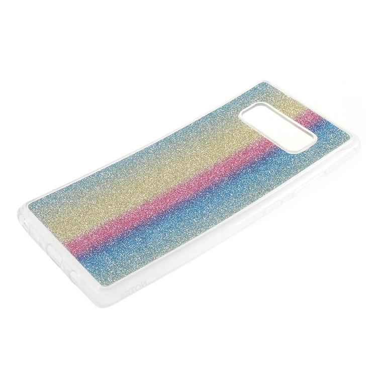 

Gradient Color Glittery Powder Gel TPU Protective Mobile Cover Accessory for Samsung Galaxy Note 8 SM-N950 - Multi-color