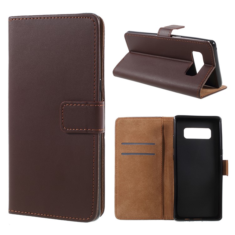 

For Samsung Galaxy Note 8 N950 PU Leather Wallet Stand Protection Phone Case - Brown