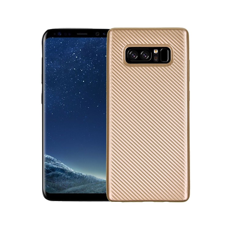 Углеродное волокно текстура тпу покрытие телефона для samsung галактики примечание 8 - золото