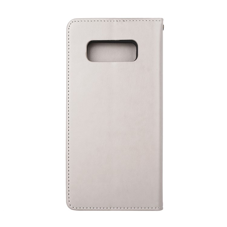Imprint Butterfly Flower Auto-absorbed Leather Mobile Phone Case Accessory with Lanyard for Samsung Galaxy Note 8 - White-2