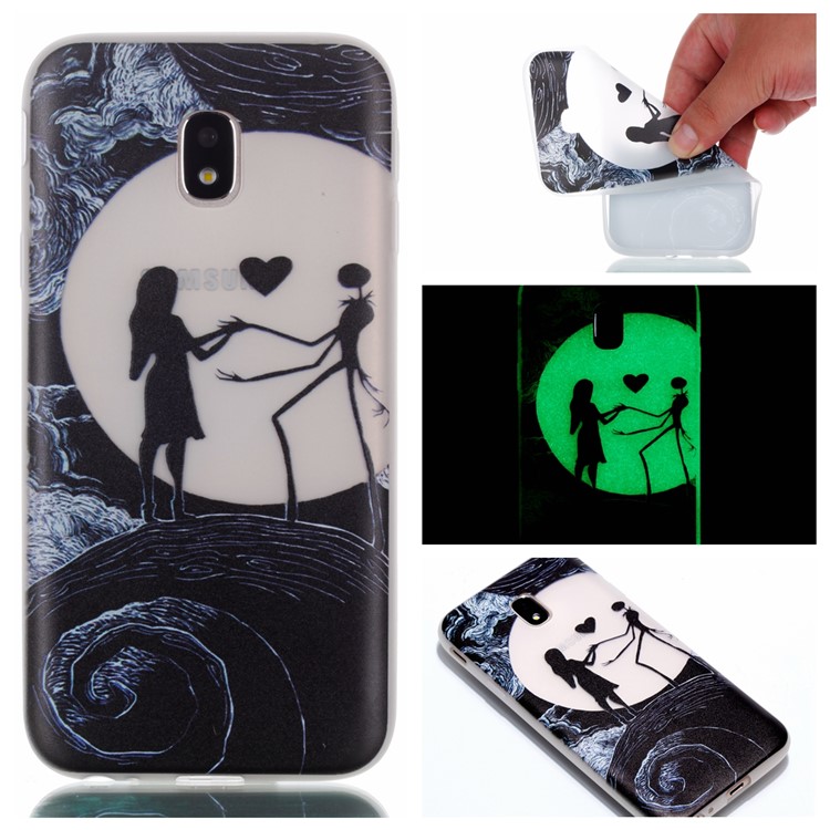 

Pattern Printing Luminous TPU Back Shell for Samsung Galaxy J3 (2017) EU Version / J3 Pro (2017) - Lover and Moon