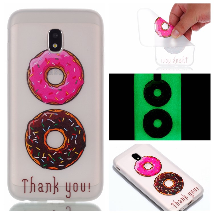 

Pattern Printing Luminous TPU Phone Case for Samsung Galaxy J3 (2017) EU Version / J3 Pro (2017) - Donuts