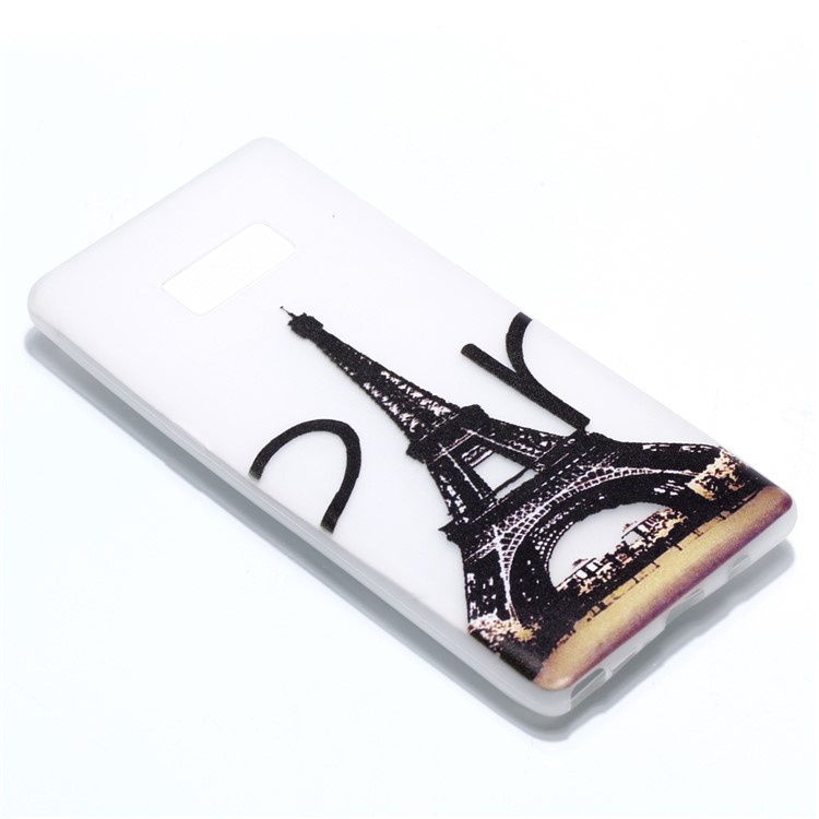 Patterned Luminous Flexible TPU Casing Phone Accessory for Samsung Galaxy Note 8 - Eiffel Tower-2