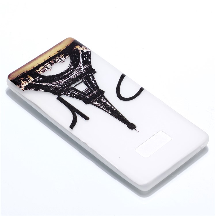 Patterned Luminous Flexible TPU Casing Phone Accessory for Samsung Galaxy Note 8 - Eiffel Tower-3