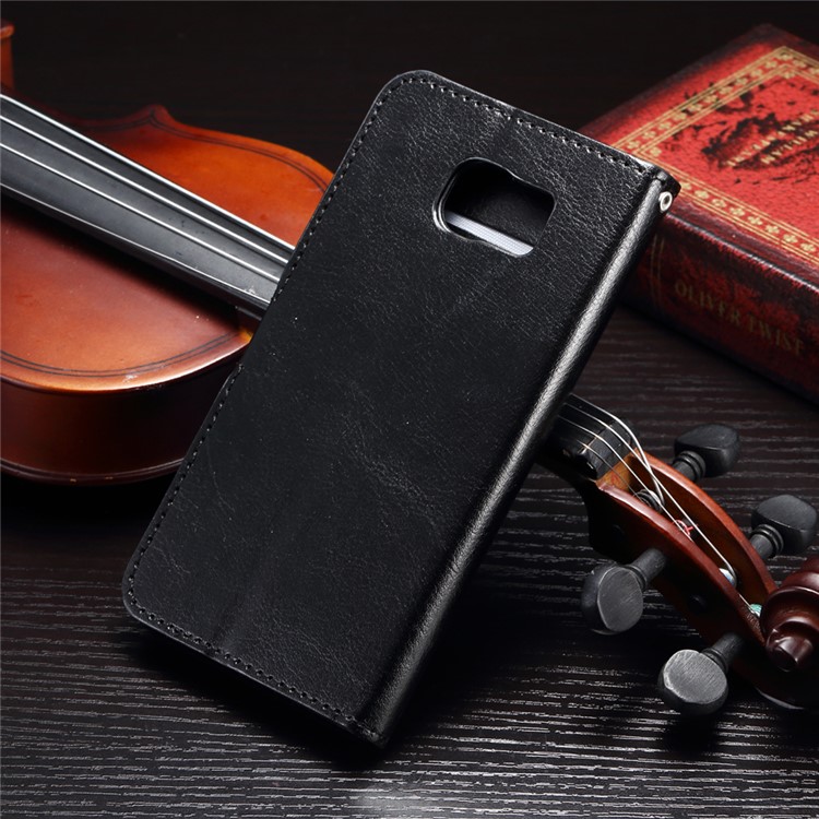 Bolsa de couro Crazy Horse Wallet para Samsung Galaxy S7 - negro-2