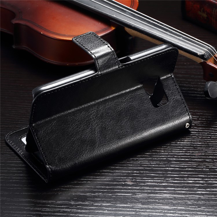 Bolsa de couro Crazy Horse Wallet para Samsung Galaxy S7 - negro-3