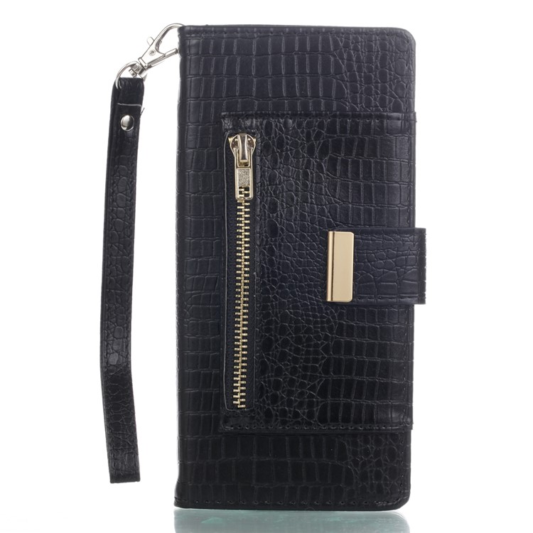 For Samsung Galaxy Note 8 Crocodile Texture Leather Flip Phone Cover with Stand - Black-1