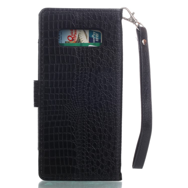 For Samsung Galaxy Note 8 Crocodile Texture Leather Flip Phone Cover with Stand - Black-2
