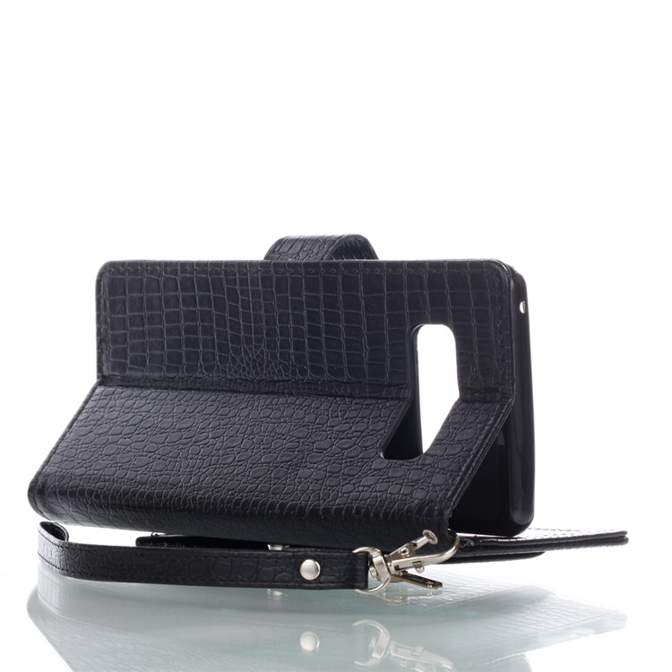 For Samsung Galaxy Note 8 Crocodile Texture Leather Flip Phone Cover with Stand - Black-5