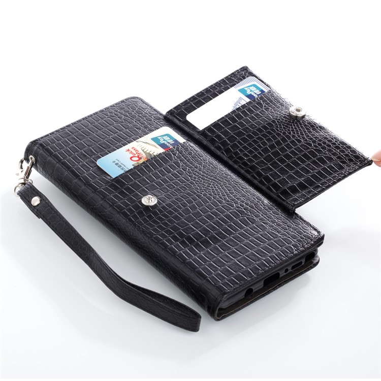 For Samsung Galaxy Note 8 Crocodile Texture Leather Flip Phone Cover with Stand - Black-6