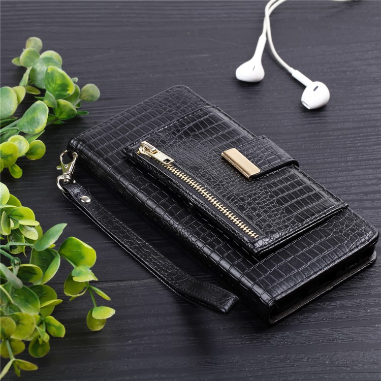 For Samsung Galaxy Note 8 Crocodile Texture Leather Flip Phone Cover with Stand - Black-8