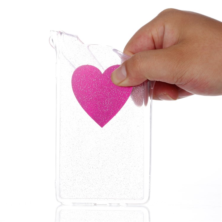 Glittery Powder Epoxy Decor Flexible TPU Gel Cover Case for Samsung Galaxy Note 8 - Rose Heart-3
