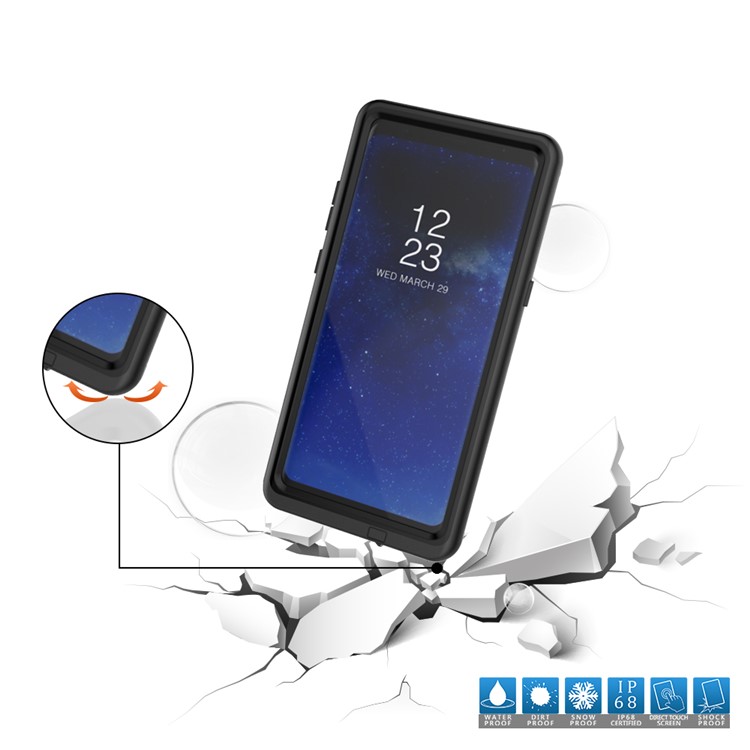 10M 24H IP68 Underwater Waterproof Case for Samsung Galaxy Note 8 Dirt/Dust/Snow Proof Cover - Black-8