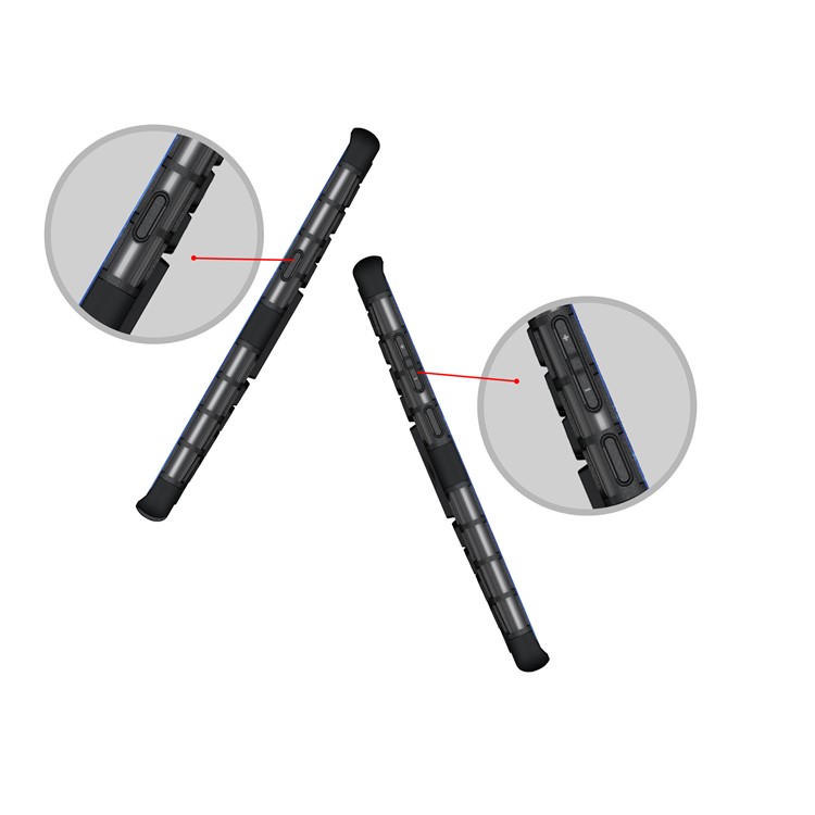 Anti-slip Tire Pattern Kickstand PC + Silicone Protector Case for Samsung Galaxy Note 8 - Black-12