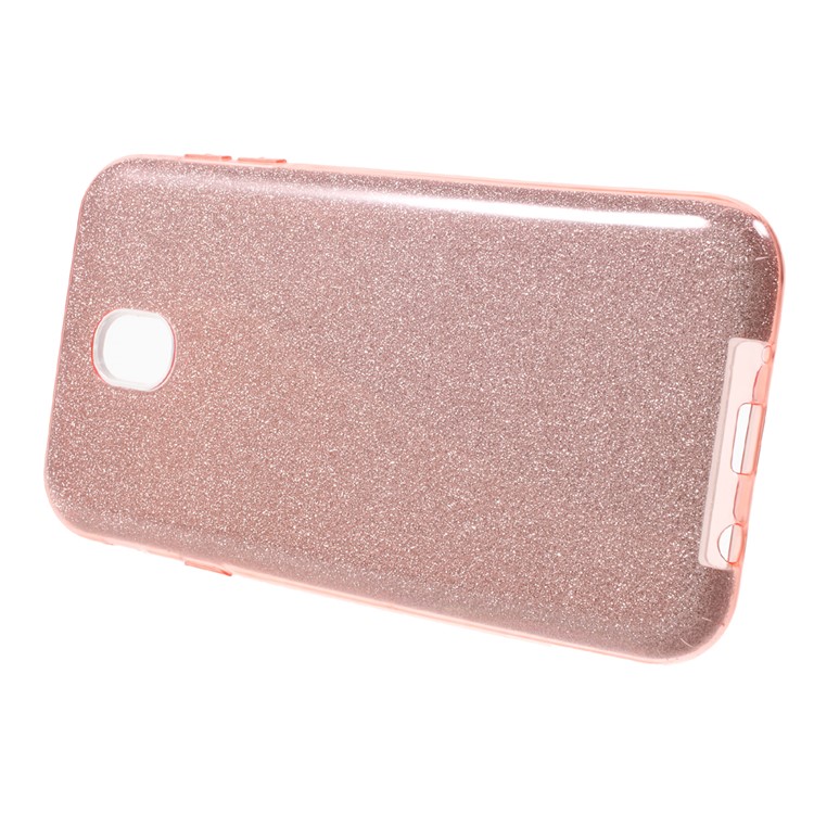 Flash Powder TPU + PC Hybrid Mobile Phone Accessory Cover for Samsung Galaxy J7 Pro (2017) / J7 (2017) EU Version - Rose Gold-2
