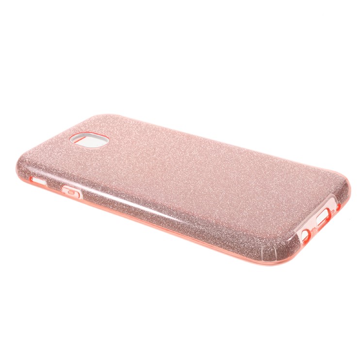 Flash Powder TPU + PC Hybrid Mobile Phone Accessory Cover for Samsung Galaxy J7 Pro (2017) / J7 (2017) EU Version - Rose Gold-3