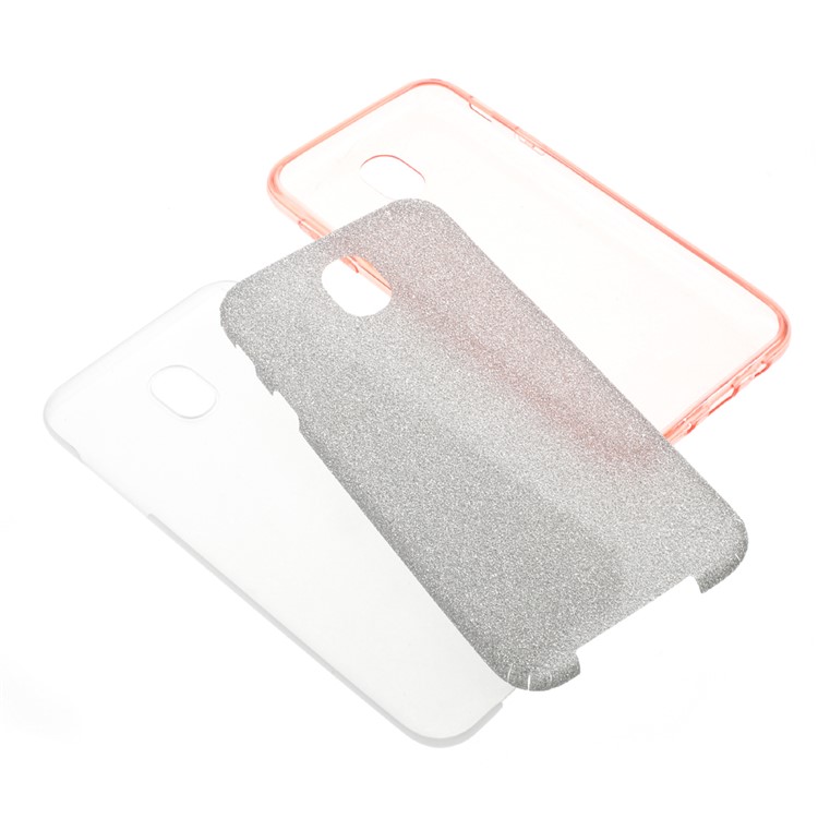Flash Powder TPU + PC Hybrid Mobile Phone Accessory Cover for Samsung Galaxy J7 Pro (2017) / J7 (2017) EU Version - Rose Gold-4
