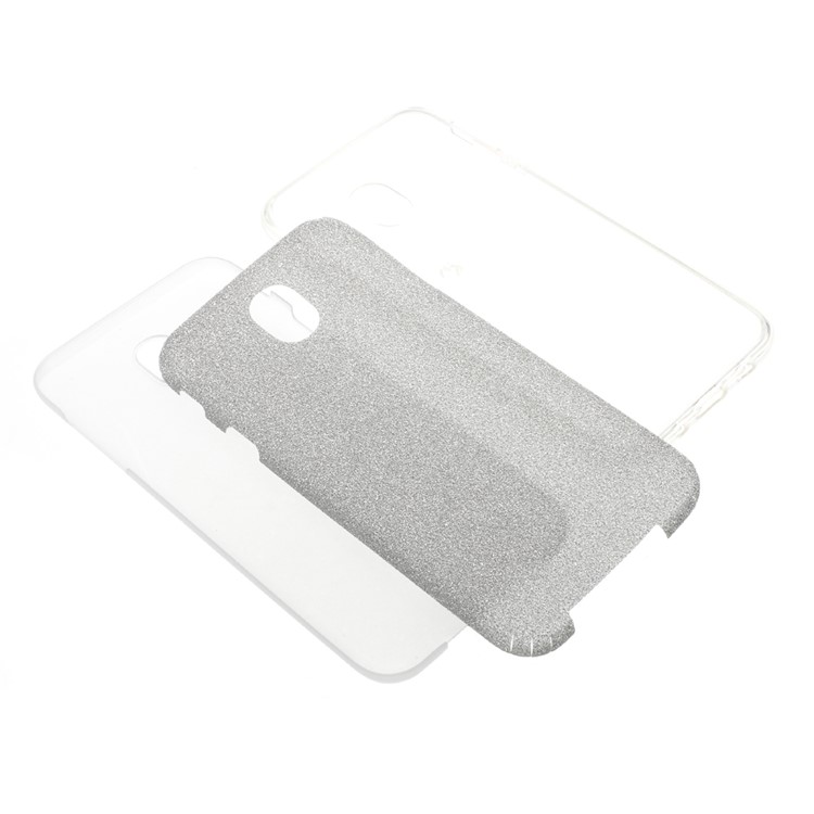 Flash Powder TPU + PC Hybrid Mobile Phone Case for Samsung Galaxy J7 Pro (2017) / J7 (2017) EU Version - Silver-4