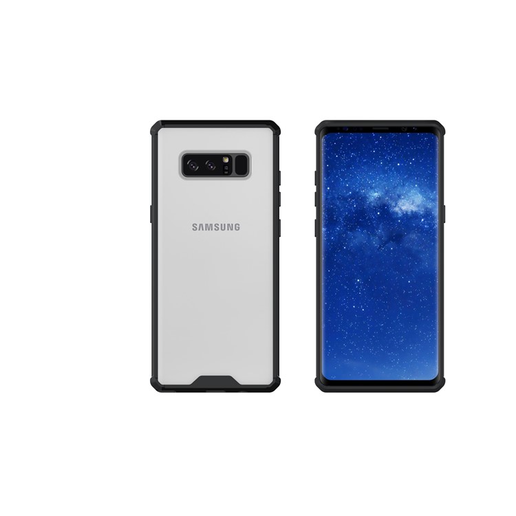 Transparent Acrylic + Soft TPU Hybrid Phone Case for Samsung Galaxy Note 8 N950 - Black-12
