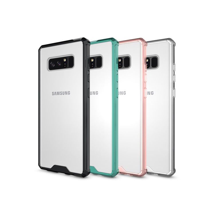 Transparent Acrylic + Soft TPU Hybrid Phone Case for Samsung Galaxy Note 8 N950 - Black-13
