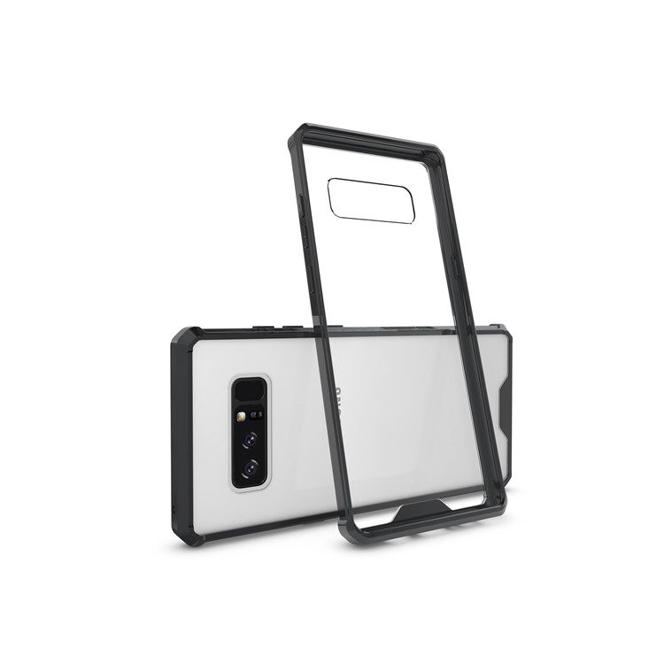 Transparent Acrylic + Soft TPU Hybrid Phone Case for Samsung Galaxy Note 8 N950 - Black-2