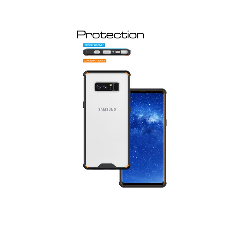 Transparent Acrylic + Soft TPU Hybrid Phone Case for Samsung Galaxy Note 8 N950 - Black-3