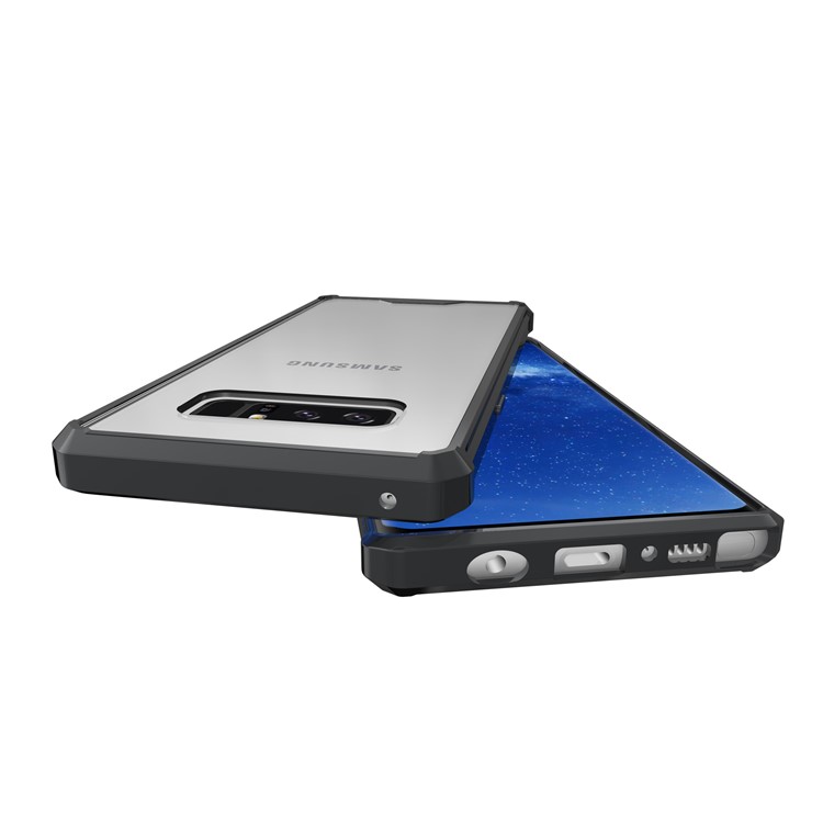 Transparent Acrylic + Soft TPU Hybrid Phone Case for Samsung Galaxy Note 8 N950 - Black-7