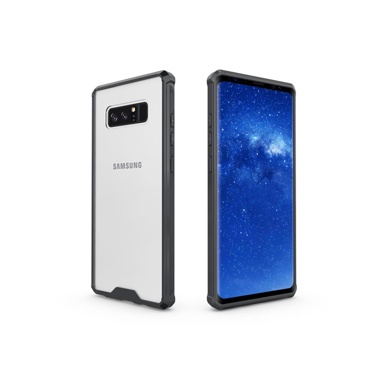 Transparent Acrylic + Soft TPU Hybrid Phone Case for Samsung Galaxy Note 8 N950 - Black-8