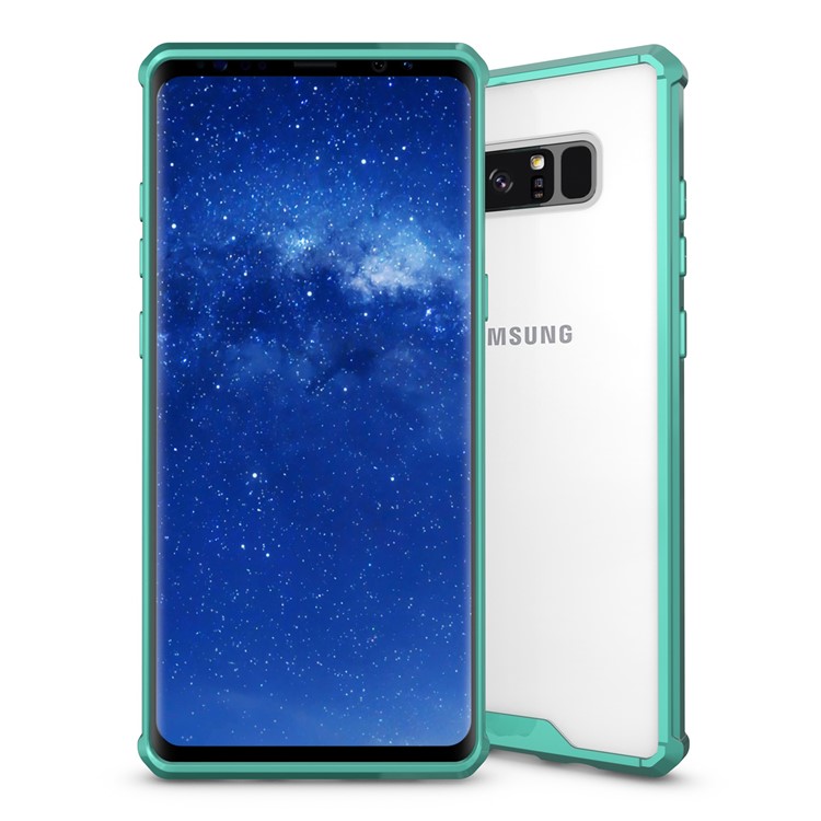 

Clear Acrylic + Soft TPU Cell Phone Case for Samsung Galaxy Note 8 N950 - Cyan