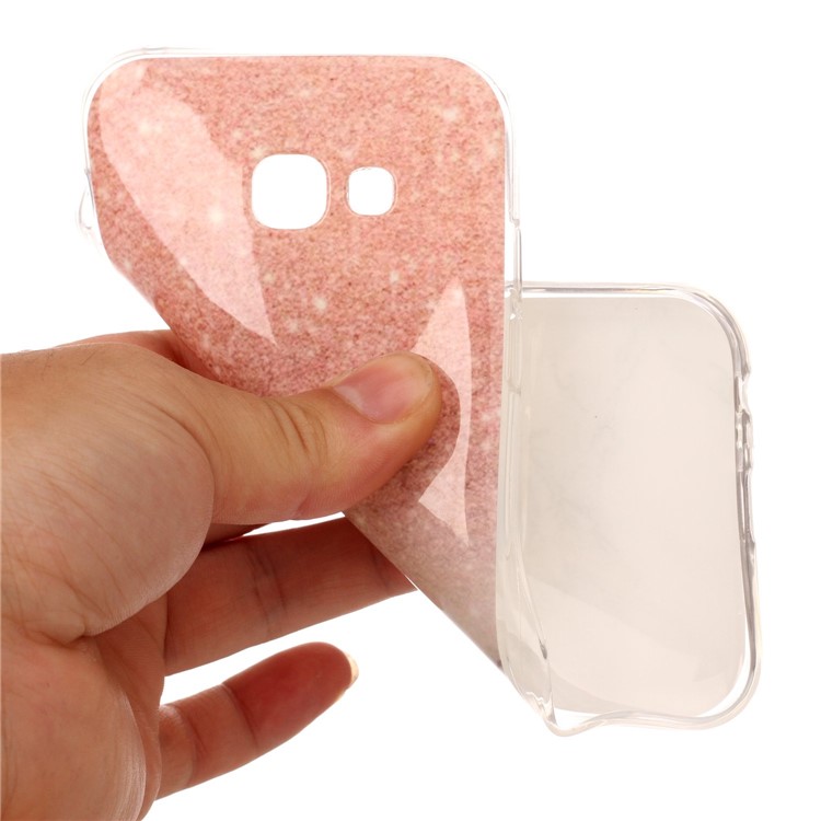 Padrão De Mármore IMD TPU Caso De Geléia Para Samsung Galaxy Cox A5 (2017) A520 - Rosa / Branco-4