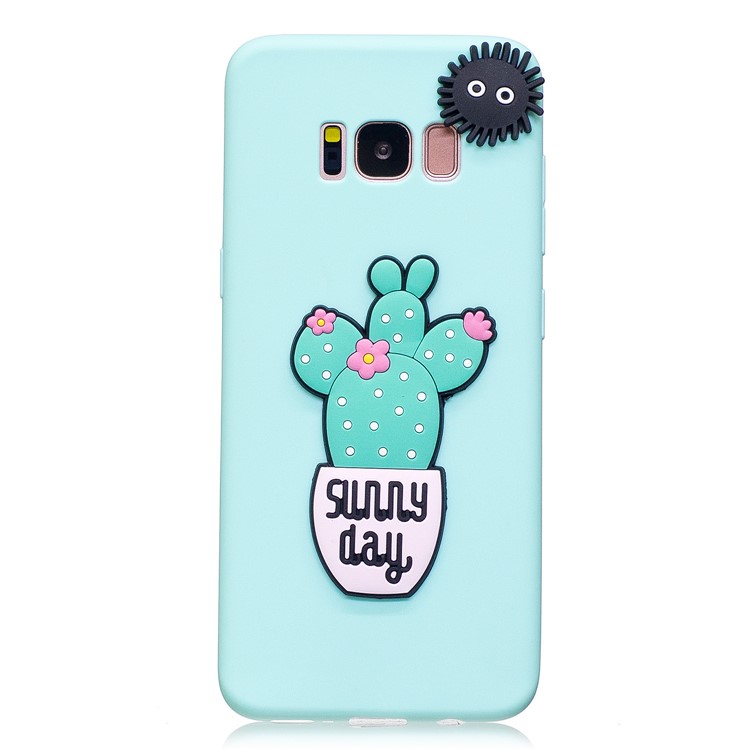 Solid Color Candy Soft Silicone Back Case for Samsung Galaxy S8 SM-G950 - Cyan-2