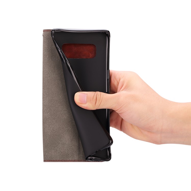 Crazy Horse Wallet Leather Stand Cell Phone Case for Samsung Galaxy Note 8 N950 - Black-6