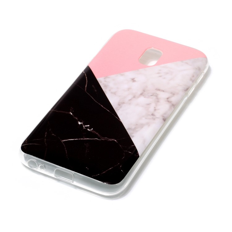 IMD Marble Pattern Soft TPU Phone Cover Shell for Samsung Galaxy J3 (2017) EU Version - Black / White / Pink-2