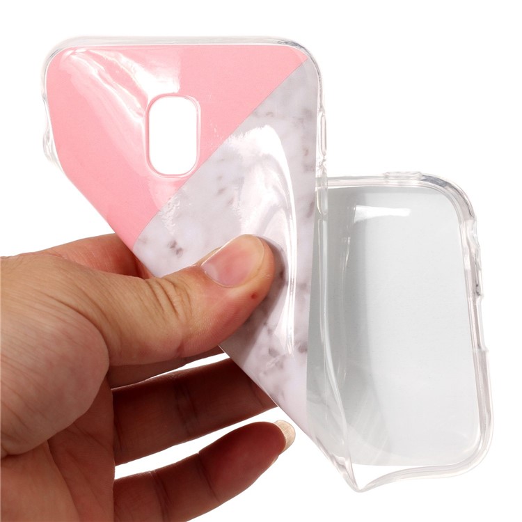 IMD Marble Pattern Soft TPU Phone Cover Shell for Samsung Galaxy J3 (2017) EU Version - Black / White / Pink-4