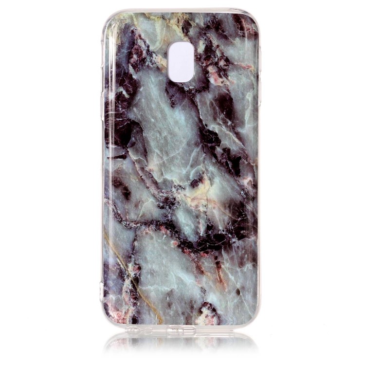 IMD Marble Pattern TPU Soft Case for Samsung Galaxy J3 (2017) EU Version - Black / Blue-1