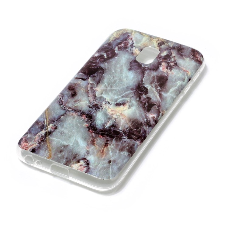 IMD Marble Pattern TPU Soft Case for Samsung Galaxy J3 (2017) EU Version - Black / Blue-2