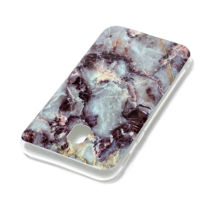 IMD Marble Pattern TPU Soft Case for Samsung Galaxy J3 (2017) EU Version - Black / Blue-3