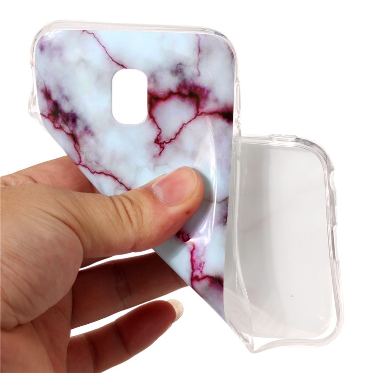 Marble Pattern IMD Soft TPU Jelly protective Case for Samsung Galaxy J3 (2017) EU Version - Rose-4