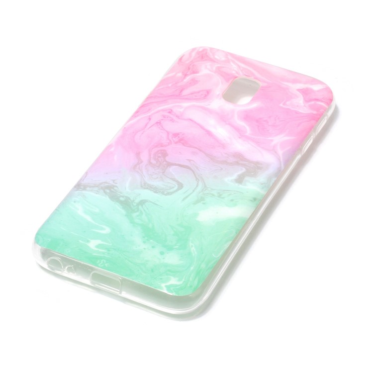 Textura de mármore IMD Soft TPU Phone Shell para Samsung Galaxy J3(2017) EU versão - recortar / Ciano-2