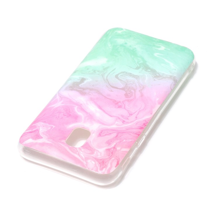 Textura de mármore IMD Soft TPU Phone Shell para Samsung Galaxy J3(2017) EU versão - recortar / Ciano-3