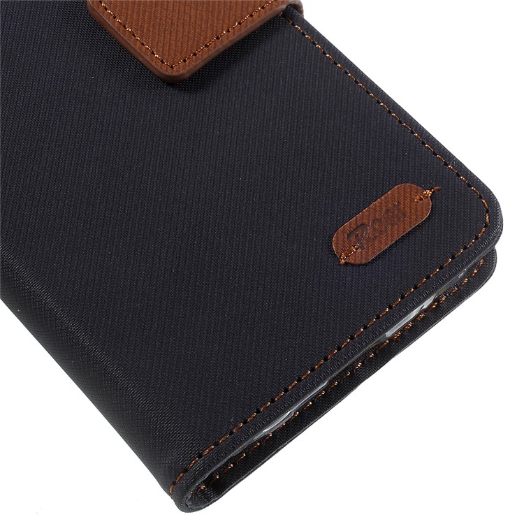 ROAR CORÉA Carteira de grânulos Twill Stand Estojo de couro para Samsung Galaxy J3 (2017) Versão da UE / J3 Pro (2017) - Preto-7